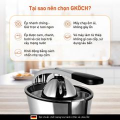 Máy Vắt Cam Tự Động GKÖCH Germany 160W - Ép Nhanh, Giữ Nguyên Hương Vị Tươi Ngon, Thiết Kế Sang Trọng Inox 304