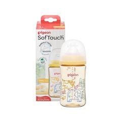 Bình sữa Pigeon cổ rộng núm mềm hoạ tiết Đại Dương/Muông Thú 160ml/240ml