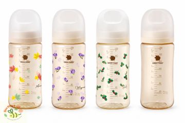 Bình sữa Green Finger Bebegrow PPSU Hàn Quốc size 240ml  trơn,hoạ tiết