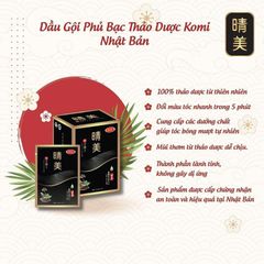 Dầu Gội Phủ Bạc Komi Dạng Gói 25ml - Chiết Xuất Nhuộm Tóc Nhanh Chóng, Giữ Màu Lâu, Phục Hồi Tóc Hư Tổn