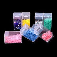 HỘP NHỰA PP nhỏ trong suốt đáy vuông đựng hạt cườm, đá thủ công DIY tiện lợi