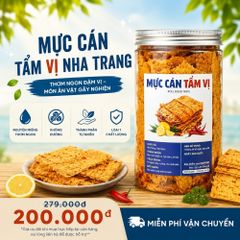 Mực Cán Tẩm Vị CAOFOOD - Đặc Sản Hải Sản Vặt An Toàn, Nguyên Liệu Tự Nhiên, Hương Vị Đậm Đà, Hũ 200gr