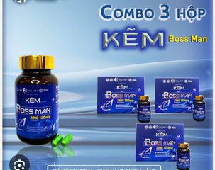 kẽm boss man hộp 90 viên gồm 3 lọ, bổ sung kẽm gluconat, duy trì sức khỏe phong độ nam