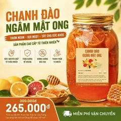 Chanh Đào Ngâm Mật Ong Đường Phèn CAOFOOD 1L - Giảm Ho, Tăng Cường Sức Đề Kháng, Thức Uống Dinh Dưỡng, Hương Vị Thơm Ngon, Nguyên Chất 100%