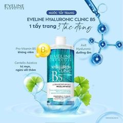 Eveline Nước tẩy trang Hyaluron Clinic B5 Ultra-Moisturising Micellar Water 500ml