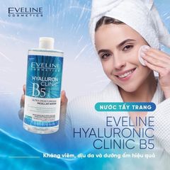Eveline Nước tẩy trang Hyaluron Clinic B5 Ultra-Moisturising Micellar Water 500ml