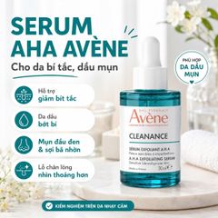 (sale date 5/27)Tinh Chất Dưỡng Da Avene Cleanance AHA Exfoliating Serum 30ml - Tẩy Tế Bào Chết Dành Cho Da Nhạy Cảm, Giảm Khuyết Điểm, Làm Mịn và Sáng Da