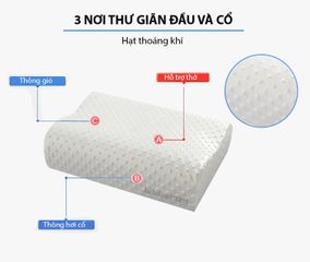 Gối Cao Su Non Cao Cấp – Gối Ngủ Chống Mỏi Cổ, Thấm Hút Tốt, Phù Hợp Mọi Tư Thế