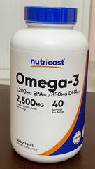 Viên Omega 3 2500mg Nutricost - Hỗ trợ sức khỏe tim mạch, mắt, thần kinh và xương khớp - 120 viên cao cấp từ USA
