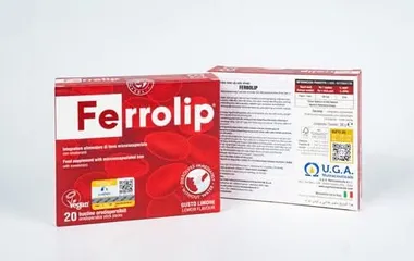 Sắt sinh học Ferrolip cho bà bầu và người thiếu máu, nhập khẩu từ Ý (Hộp 20 gói)