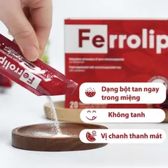 Sắt sinh học Ferrolip cho bà bầu và người thiếu máu, nhập khẩu từ Ý (Hộp 20 gói)