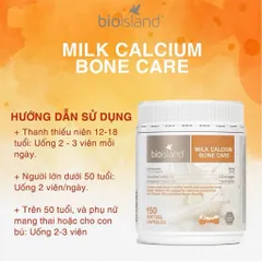 Viên uống Canxi sữa Bio Island Milk Bone Care 150 viên bổ sung canxi cho bà bầu, trẻ dậy thì (có tem phụ)