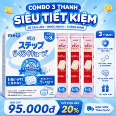 Tách lẻ 1 thanh sữa Meiji nội địa Nhật cho bé từ 1-3 tuổi (Combo 3 thanh tiết kiệm)