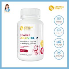 Kẹo sữa non hỗ trợ miễn dịch và đường ruột cho bé New Zealand Aotearoa Vitality Chewable Colostrum 100 viên