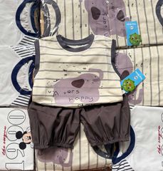 Set bộ voi con kẻ cute đáng yêu quần bom phong cách hàn quốc vintage mùa hè cho bé trai kèm ảnh thật