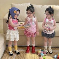Áo ba lỗ kẻ hello kitty cute đáng yêu xinh xắn mát mẻ mùa hè cho bé gái