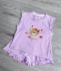 Bộ thun cotton ba lỗ gấu cute chấm bi bèo xinh xắn dễ thương mát mẻ mùa hè phong cách hàn quốc cho bé gái kèm ảnh thật