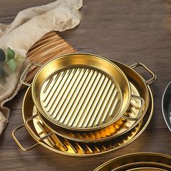 Chảo nướng tròn kiểu Hàn Quốc, dùng ăn bít tết, ăn nhẹ, tráng miệng cao cấp (TH604)