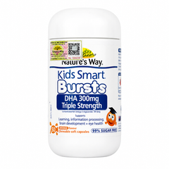 (Có tem) Viên Nhai Nature's Way Kids Smart Bursts DHA 300mg - Bổ Sung Trí Não Và Thị Lực Cho Trẻ 1-11 Tuổi, Vị Cam Ngon Miệng
