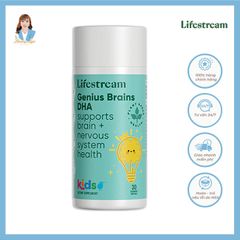 Viên uống bổ não, tăng cường trí nhớ tập trung cho trẻ em New Zealand Lifestream Genius Brains DHA Kids 30 viên