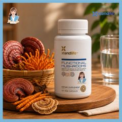 Viên uống bổ phổi New Zealand Xtend Life Functional Mushrooms 120 viên