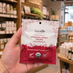 Kẹo ngậm mật ong Manuka hữu cơ MGO550+ với keo ong TranzAlpine Organic Manuka Honey Drops with Propolis 25 viên