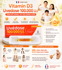 [Hàng Pháp] Vitamin D3 Uvedose 100.000 U.I. - Tăng Đề Kháng, Hỗ Trợ Xương Khỏe, Dễ Uống Cho Trẻ Em Và Người Lớn