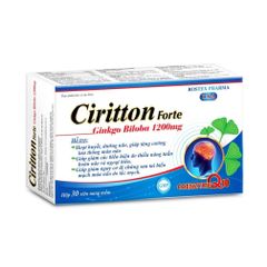 Hoạt huyết dưỡng não Ciritton Ginkgo Biloba 1200mg - 30 viên [Ciritton Forte]