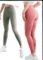 Quần Tập Yoga, Thể Thao, Đồ Tập Gym Nữ Cạp Cao, Gen Mút Cơ Thể Chất Dệt Kim Dáng Dài