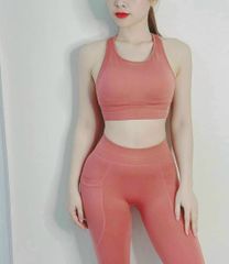 Bộ Đồ Áo Ba Lỗ Quần Dài Nữ Cao Cấp Tập Thể thao,Runing,Sport ( Quần Có túi )