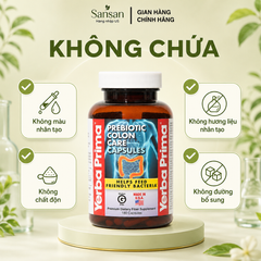 Viên Uống Yerba Prima Colon Care 180 Viên – Hỗ Trợ Tiêu Hóa & Bổ Sung Chất Xơ Prebiotic