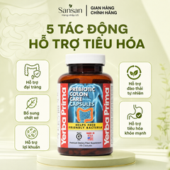 Viên Uống Yerba Prima Colon Care 180 Viên – Hỗ Trợ Tiêu Hóa & Bổ Sung Chất Xơ Prebiotic