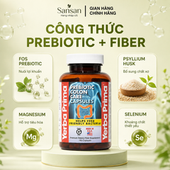 Viên Uống Yerba Prima Colon Care 180 Viên – Hỗ Trợ Tiêu Hóa & Bổ Sung Chất Xơ Prebiotic
