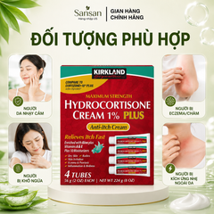 Kem Bôi Kirkland Hydrocortisone Cream 1% Plus 56g Mỹ – Hỗ Trợ Giảm Ngứa Dị Ứng Chàm Eczema Viêm Da