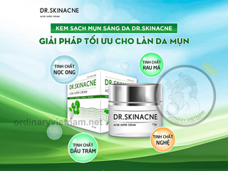 (Hàng Chuẩn) Kem Mụn Rau Má Dr.Skinacne 15g Sạch mụn, Xóa thâm, Trắng da Chính hãng