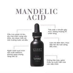 Vivant 8% Mandelic Acid Serum -Tinh chất sáng da đều màu 3-in-1 tăng cường tái tạo tế bào và hỗ trợ  các vấn đề về lỗ chân lông.