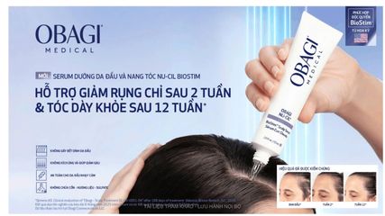 Serum Dưỡng Da Đầu & Nang Tóc Obagi Nu-cil® Biostim™ 60ml  dưỡng da đầu khỏe mạnh, bảo vệ nang tóc, giảm tình trạng tóc thưa mỏng và đứt gãy thương hiệu mỹ