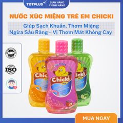 Nước Súc Miệng Trẻ Em Chicki – Giúp Sạch Khuẩn, Thơm Miệng, Ngừa Sâu Răng Cho Bé (Táo – Dâu – Cam)