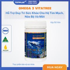 Vitatree Omega 3 - Hàng Nhập Khẩu Úc – Hỗ Trợ Tim Mạch, Não Bộ, Trí Nhớ Và Thị Lực - Lọ 150 Viên