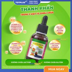 Fitobimbi D3,K2 Cho Trẻ Sơ Sinh, Trẻ Nhỏ–Vitamin D3,K2 Hỗ Trợ Phát Triển Chiều Cao,Hấp Thu Canxi Tốt