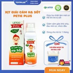 Xịt giải cảm HẠ SỐT Letco Petie Plus – Giúp hạ nhiệt, làm mát cơ thể khi bé bị sốt