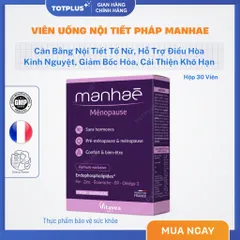 Manhae Menopause - Viên Uống Cân Bằng Nội Tiết Tố Nữ, Điều Hòa Kinh Nguyệt, Khô Hạn - Nhập Khẩu Pháp