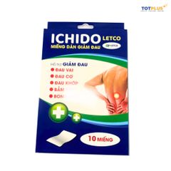 Miếng dán giảm đau ICHIDO LETCO – Giảm đau nhanh, tiện lợi - Hộp 10 miếng