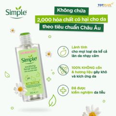 Nước Hoa Hồng Simple Soothing Facial Toner 200ml - Làm Dịu Và Cấp Ẩm Cho Da