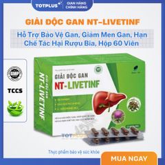 Giải Độc Gan NT-Livetinf - Hỗ Trợ Bảo Vệ Gan, Giảm Men Gan, Hạn Chế Tác Hại Rượu Bia, Hộp 60 Viên