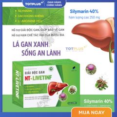 Giải Độc Gan NT-Livetinf - Hỗ Trợ Bảo Vệ Gan, Giảm Men Gan, Hạn Chế Tác Hại Rượu Bia, Hộp 60 Viên