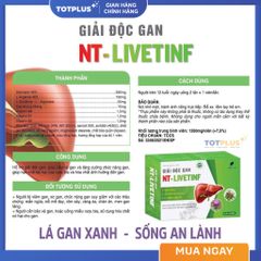 Giải Độc Gan NT-Livetinf - Hỗ Trợ Bảo Vệ Gan, Giảm Men Gan, Hạn Chế Tác Hại Rượu Bia, Hộp 60 Viên