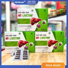 Giải Độc Gan NT-Livetinf - Hỗ Trợ Bảo Vệ Gan, Giảm Men Gan, Hạn Chế Tác Hại Rượu Bia, Hộp 60 Viên