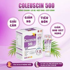 Siro Ho COLEUSCIN 500 – Giảm Ho, Tiêu Đờm, An Toàn Cho Trẻ Sơ Sinh Và Phụ Nữ Mang Thai - Hộp 30 gói