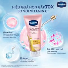 Serum Vaseline Gluta-Hya – Dưỡng Sáng Da Chuyên Sâu, Bảo Vệ Da Sáng Mịn, Căng Bóng - 300ml - 70ml